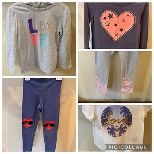 ❤️ Jumping Beans/Baby GAP  VALENTINES Girls Shirts & Leggings Outfits Bundle